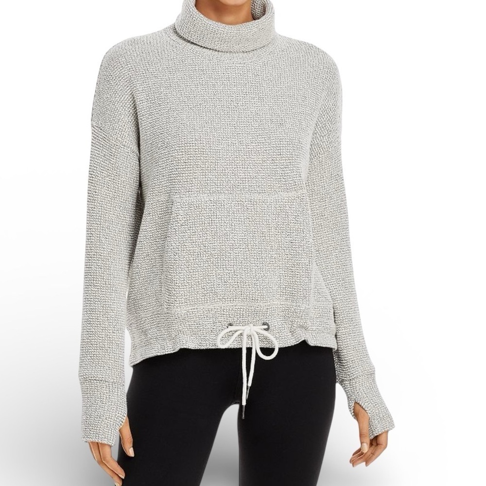 Sweaty Betty Restful Sweatshirt | Boucle Funnel Neck Kangaroo Pocket | Womens 10